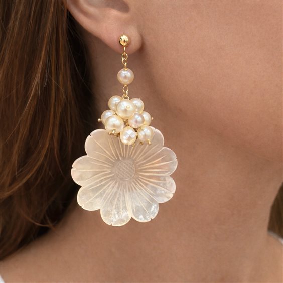 Orecchini Cianfrone Gioielli Donna in Oro Perla LOR6571 - LOR6571